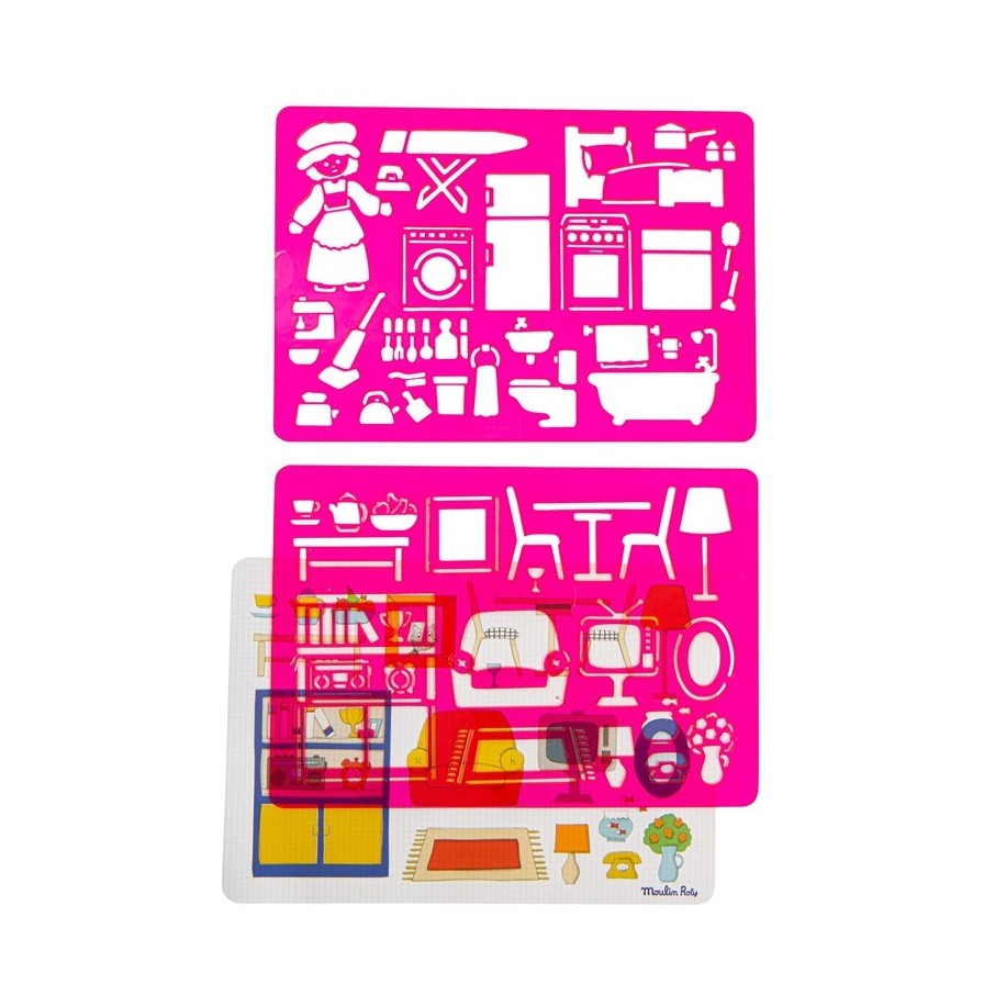 Plantillas para dibujar casas (Moulin Roty)