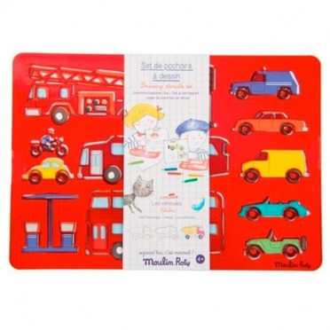 Plantillas para dibujar vehículos (Moulin Roty)