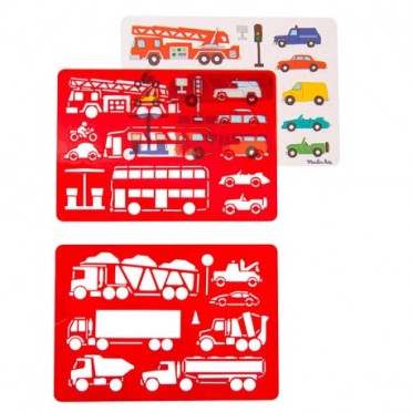 Plantillas para dibujar vehículos (Moulin Roty) 2