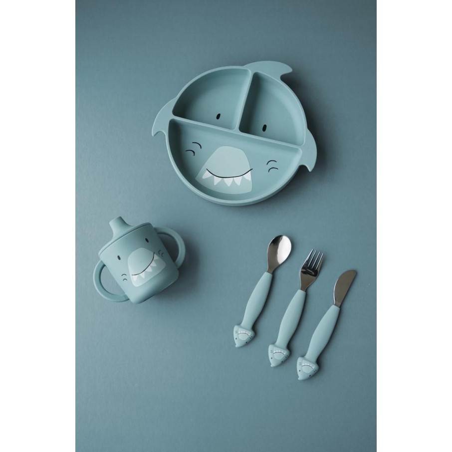 Plato tiburon con ventosa y divisiones (Trixie)