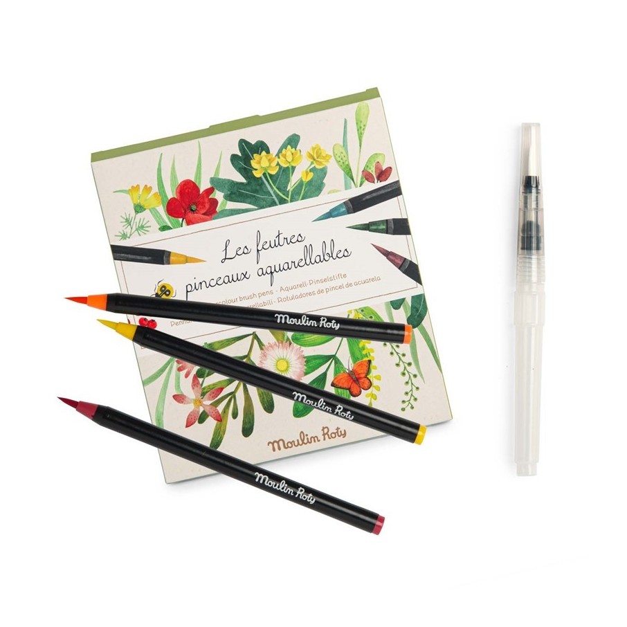 Caja de 12 rotuladores acuarela el jardín (Moulin Roty)