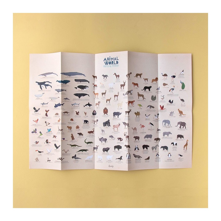 Animal world, poster & stickers (Londji)