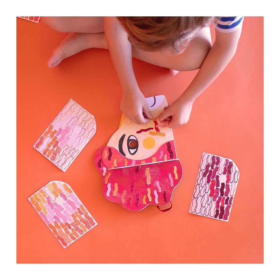 Máscara de pegatinas león (Londji)