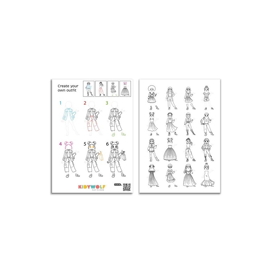 Pizarra reversible con luz Kidydraw fashion world (Kidywolf)