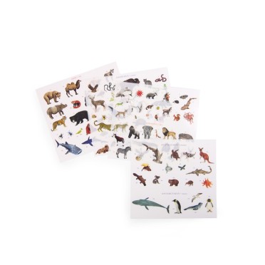 Mapamundi de Calcomanías de Animales de Moulin Roty 2