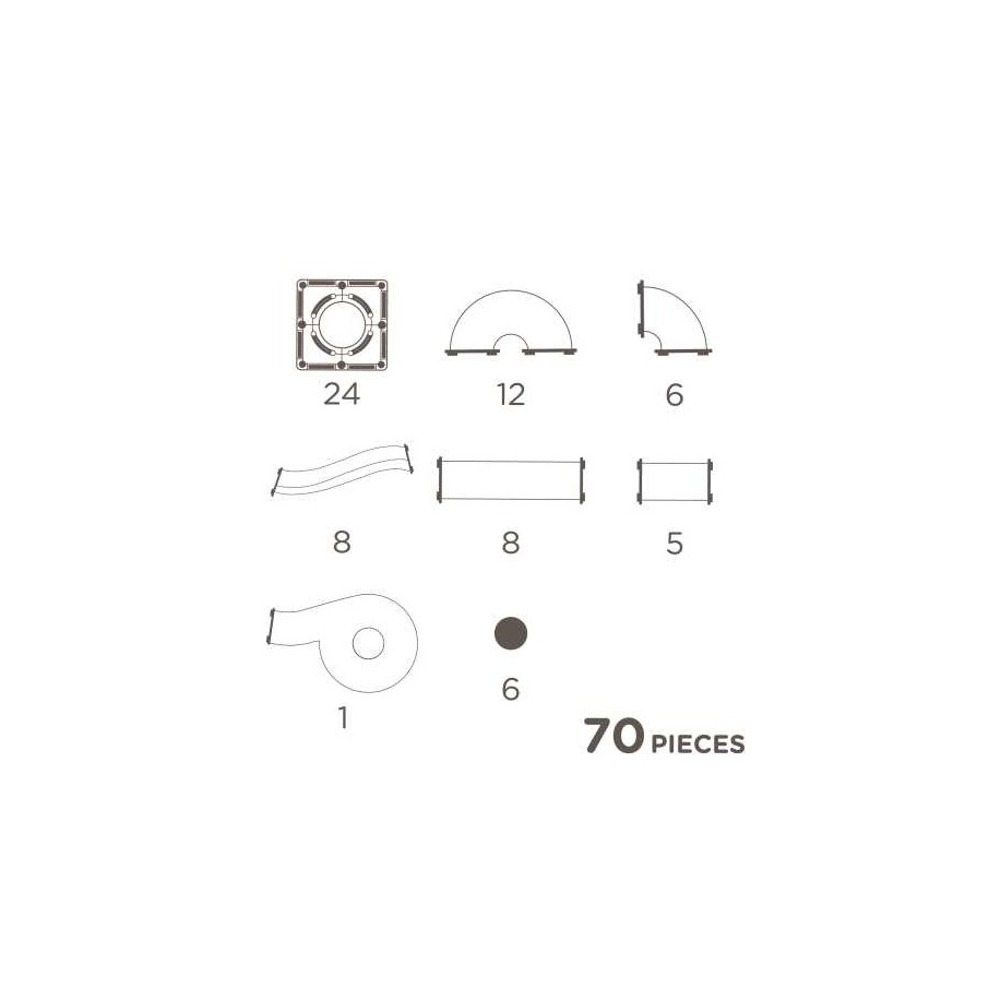 Pista de bolas Cleverclixx 70 piezas colores pastel