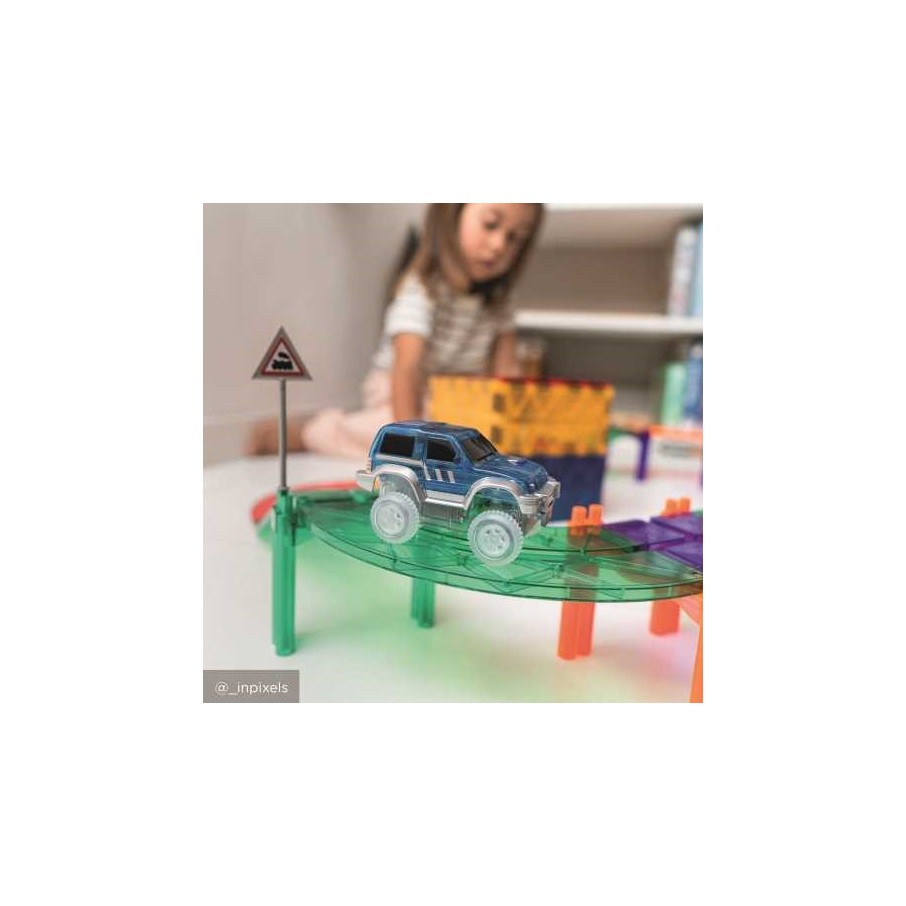 Coche de carreras azul con luz Cleverclixx