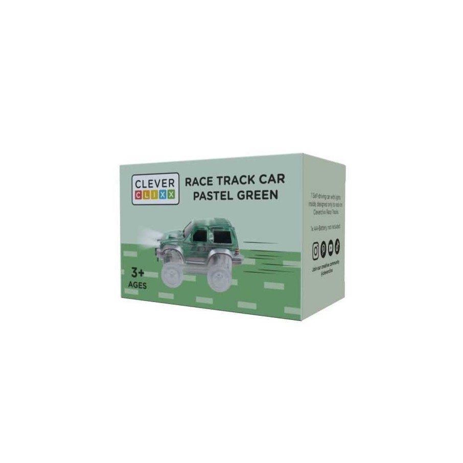 Coche de carreras verde con luz Cleverclixx