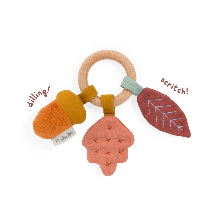 Sonajero anilla madera roble Moulin Roty