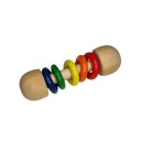 Sonajero de madera con anillas de colores