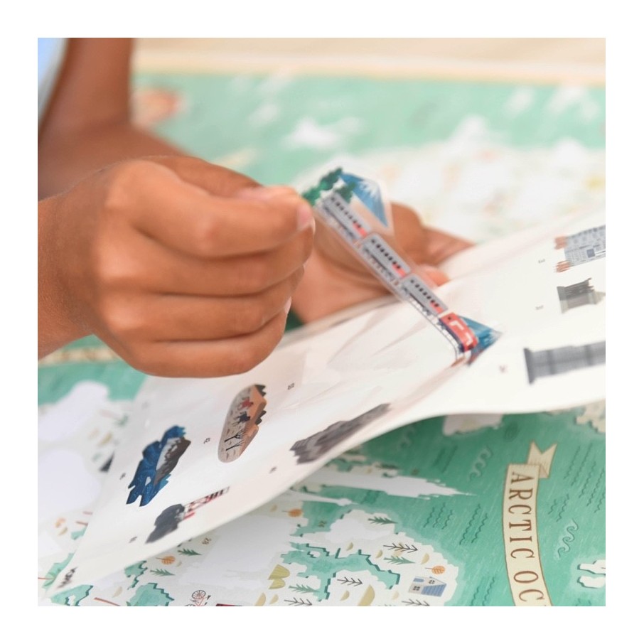 Gran Póster de Pegatinas "Monumentos del Mundo" Poppik