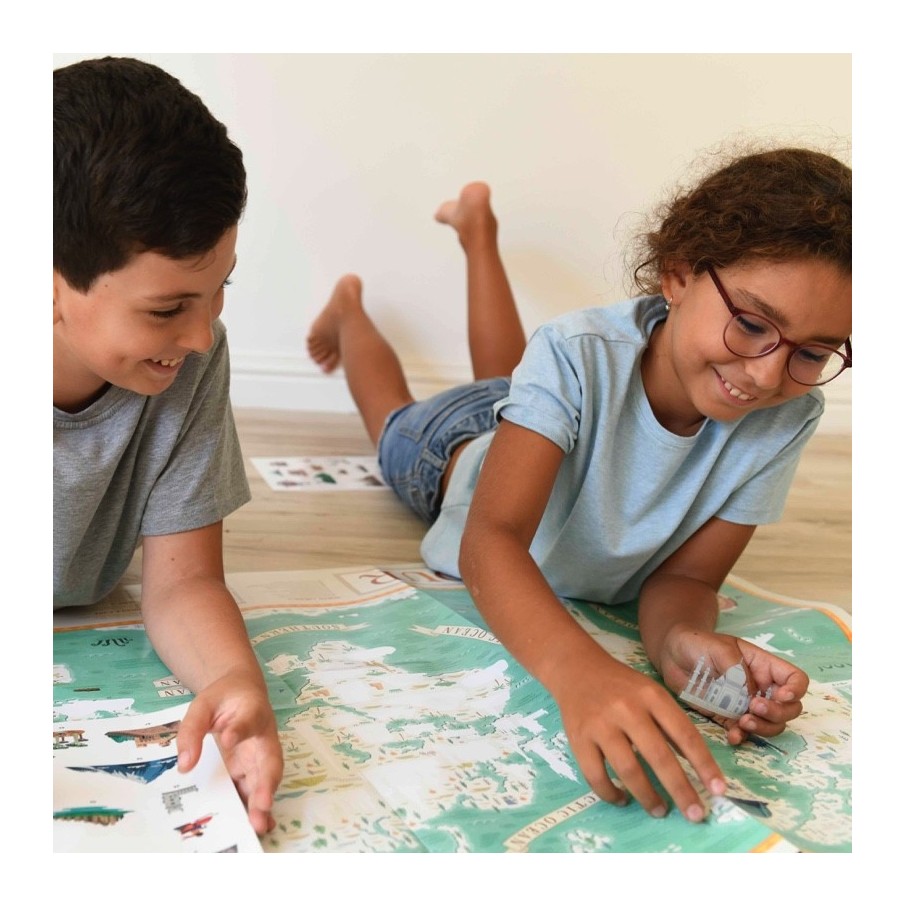 Gran Póster de Pegatinas "Monumentos del Mundo" Poppik