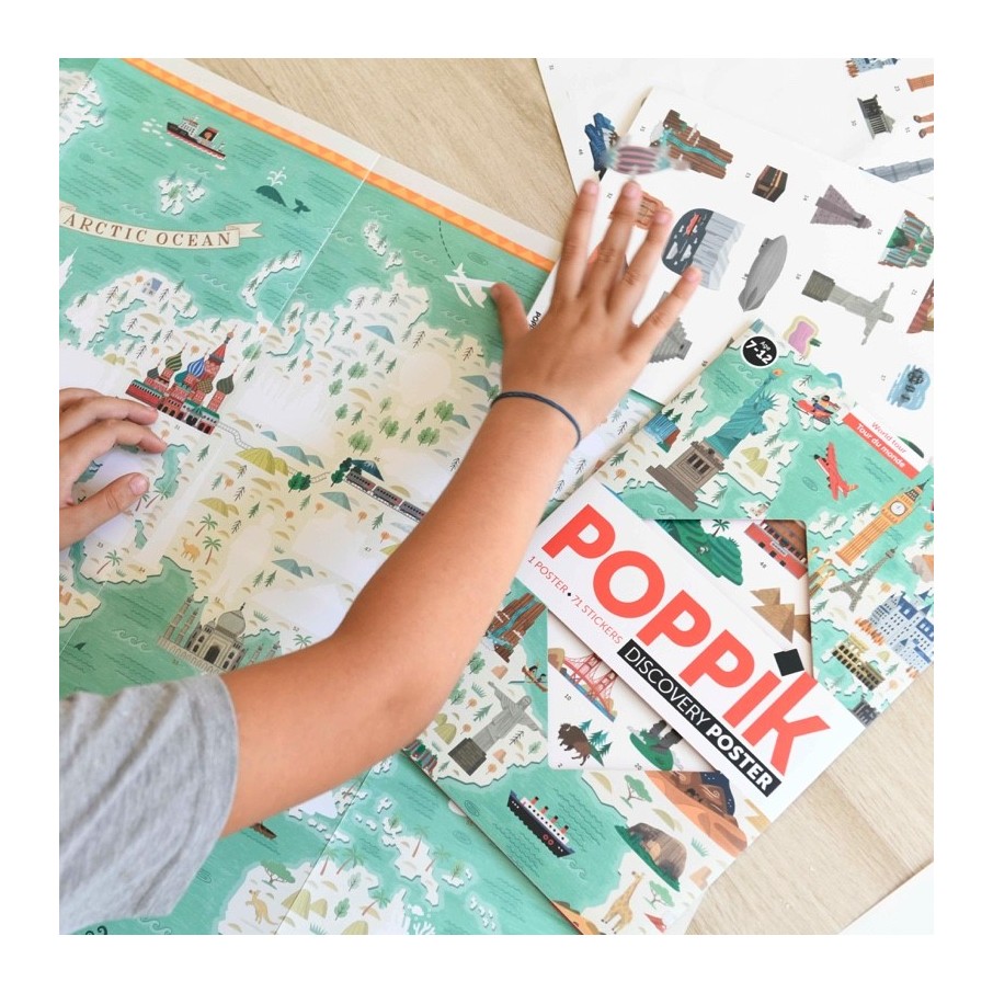 Gran Póster de Pegatinas "Monumentos del Mundo" Poppik