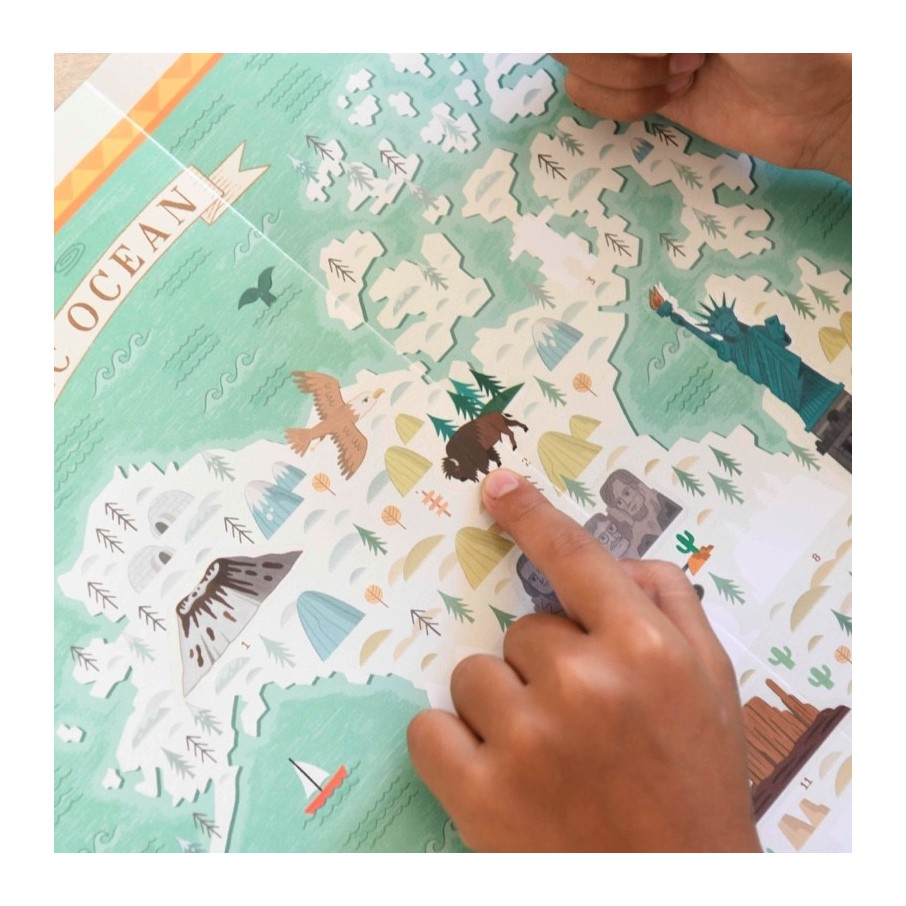 Gran Póster de Pegatinas "Monumentos del Mundo" Poppik