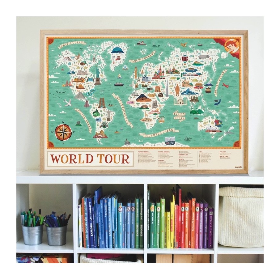 Gran Póster de Pegatinas "Monumentos del Mundo" Poppik