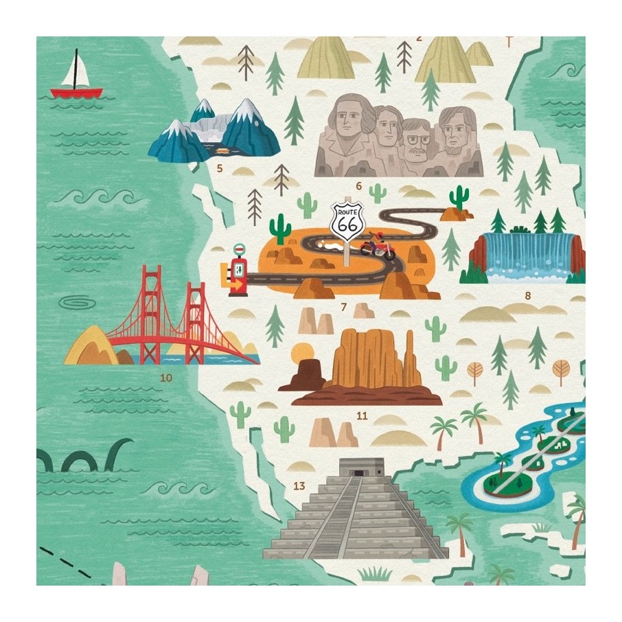 Gran Póster de Pegatinas "Monumentos del Mundo" Poppik