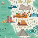 Gran Póster de Pegatinas "Monumentos del Mundo" Poppik