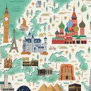 Gran Póster de Pegatinas "Monumentos del Mundo" Poppik