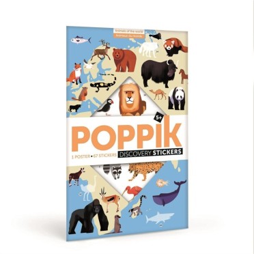 Gran Póster de Pegatinas "Animales del Mundo" Poppik