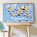 Gran Póster de Pegatinas "Animales del Mundo" Poppik