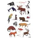Gran Póster de Pegatinas "Animales del Mundo" Poppik