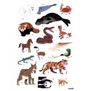Gran Póster de Pegatinas "Animales del Mundo" Poppik